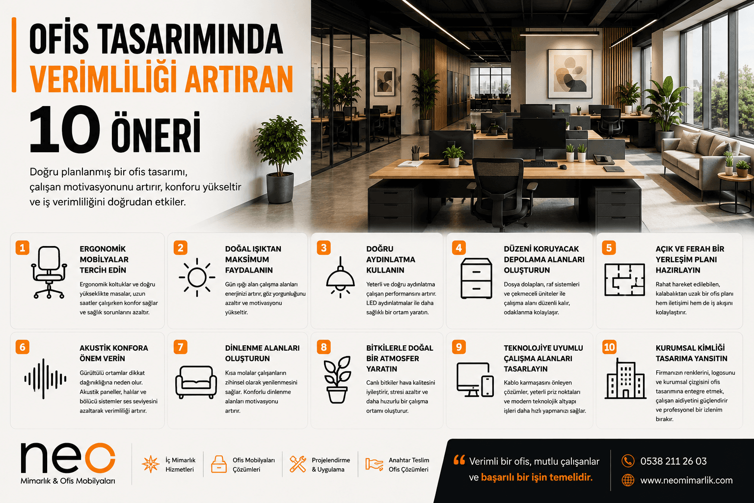 Ofis Tasarımında Verimliliği Artıran 10 Öneri