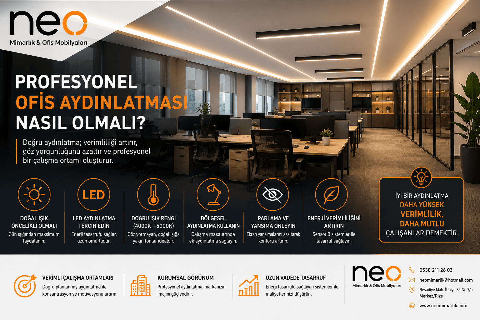 Profesyonel Ofis Aydınlatması Nasıl Olmalı? 