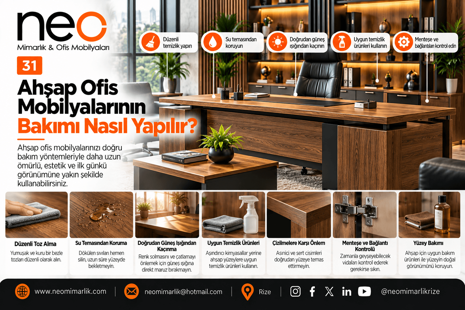 Ahşap Ofis Mobilyalarının Bakımı Nasıl Yapılır?