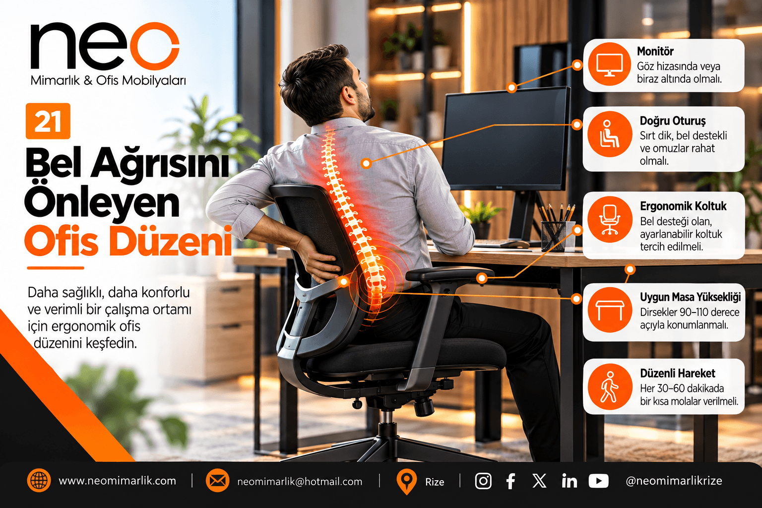 Bel Ağrısını Önleyen Ofis Düzeni Nasıl Olmalı?