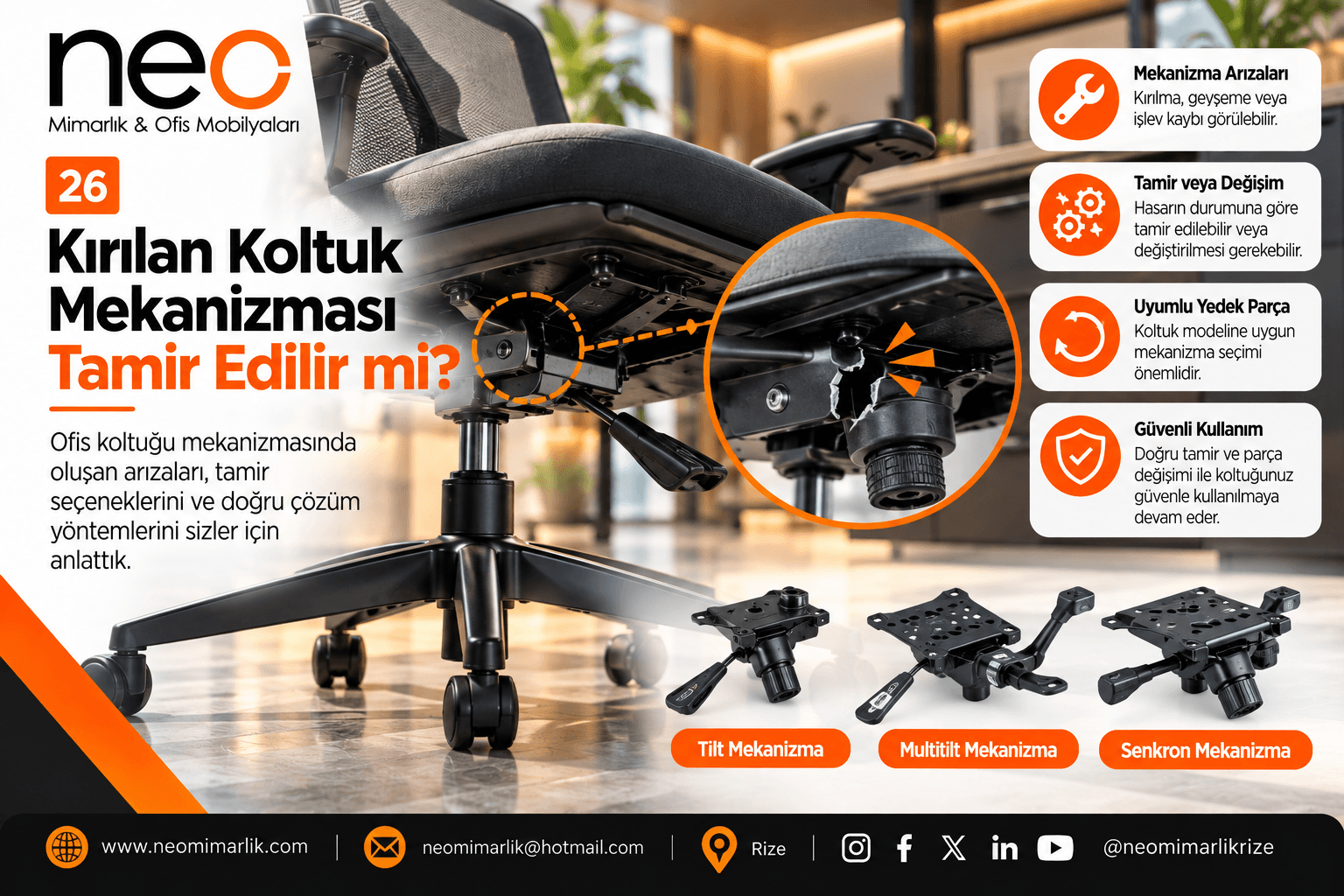 Kırılan Koltuk Mekanizması Tamir Edilir mi?