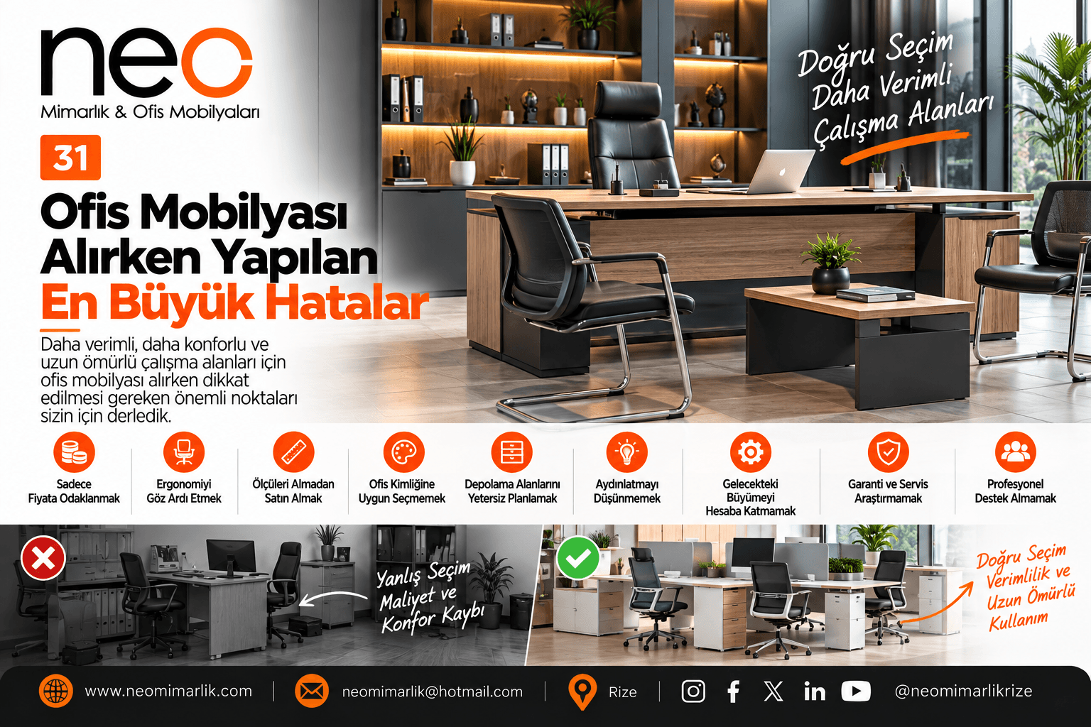 Ofis Mobilyası Alırken Yapılan En Büyük 10 Hata ve Doğru Seçim Rehberi